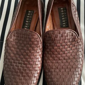 Fratelli Rossetti women’s Brown woven leather Loafers EuC 38.5